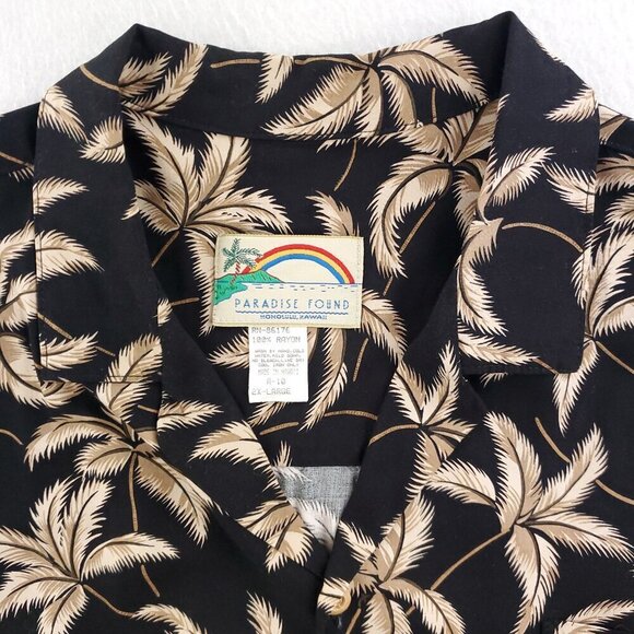 Paradise Found Hawaiian Shirt Palm Trees Vintage Honolulu Made USA Men's 2XL - Picture 5 of 12